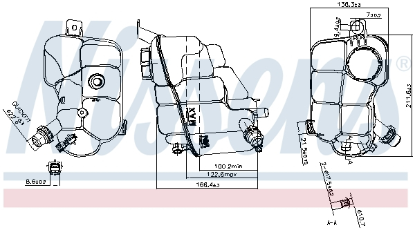 Vas expansiune cu capac, cu senzor nivel potrivit LAND ROVER DISCOVERY SPORT, RANGE ROVER EVOQUE 06.11- [1]