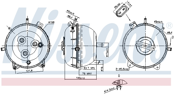 Vas expansiune cu capac, cu senzor nivel potrivit VW CALIFORNIA T5 CAMPER, MULTIVAN V, TRANSPORTER V 04.03-08.15 [1]