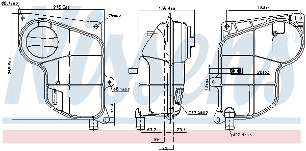 Vas expansiune cu capac potrivit AUDI A4 B5, A4 B6, A6 C5, A8 D2; SKODA SUPERB I; VW PASSAT B5, PASSAT B5.5 03.94-03.08 [1]