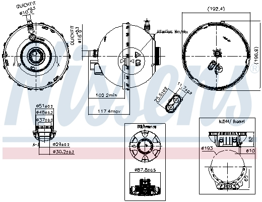 Vas expansiune cu capac potrivit BMW Seria 1 (F20), 1 (F21), 2 (F22, F87), 2 (F23), 3 (F30, F80), 3 (F31), 3 GRAN TURISMO (F34), 4 (F32, F82), 4 (F33, F83), 4 GRAN COUPE (F36) 07.11- [1]