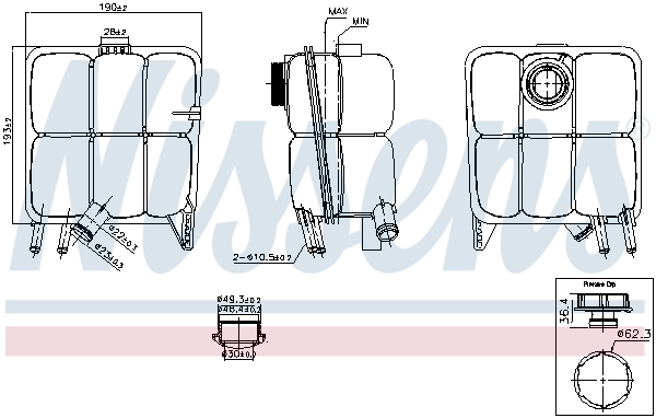 Vas expansiune cu capac potrivit VOLVO C30; FORD C-MAX, FOCUS C-MAX, FOCUS II, KUGA I, MONDEO IV; MAZDA 3 10.03-01.15 [1]