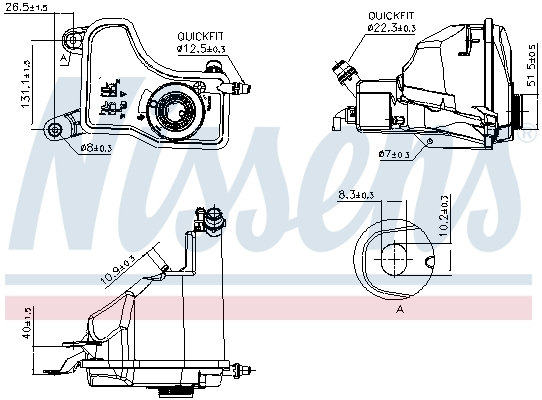 Vas expansiune cu senzor nivel potrivit BMW Seria 1 (E81), 1 (E82), 1 (E87), 1 (E88), 3 (E90), 3 (E91), 3 (E92), 3 (E93), X1 (E84) 06.04-06.15 [1]