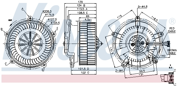 Ventilator habitaclu potrivit BMW Seria 7 (E65, E66, E67); ROLLS-ROYCE PHANTOM VII, PHANTOM VII DROPHEAD 3.0-6.75 07.01-07.17 [1]