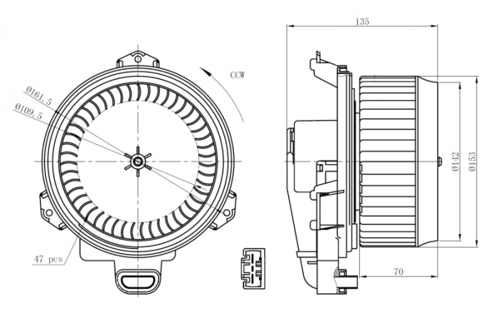 Ventilator habitaclu potrivit TOYOTA COROLLA, LAND CRUISER 90, PRIUS 1.33-3.4 06.95- [1]