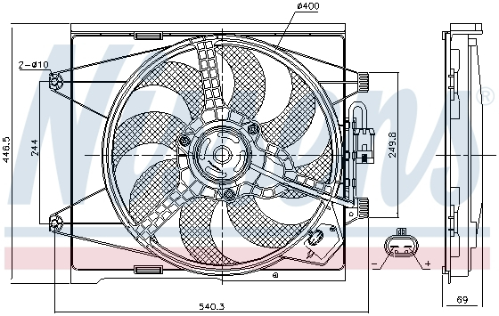 Ventilator radiator ABARTH 500 / 595 / 695; FIAT 500, 500 C; FORD KA 0.9-1.4 dupa 2007 [1]