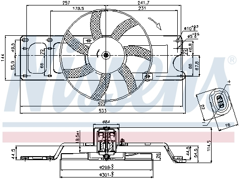 Ventilator radiator (cu carcasa) DACIA LOGAN, SOLENZA; RENAULT LOGAN I 1.4-1.9D dupa 2003 [1]