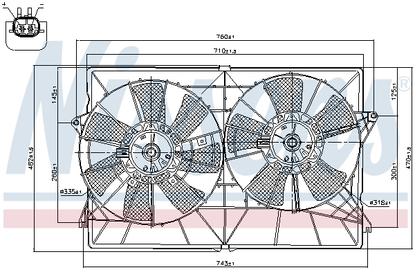Ventilator radiator (cu carcasa) potrivit CHRYSLER PACIFICA 3.5 08.03-12.06 [3]