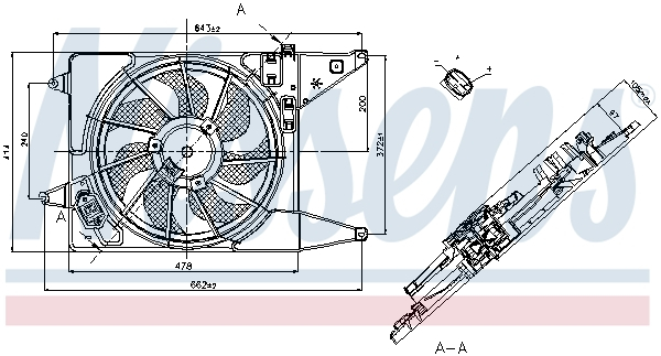Ventilator radiator (cu carcasa) potrivit DACIA LOGAN, LOGAN EXPRESS, LOGAN MCV, SANDERO; RENAULT LOGAN I; VW PASSAT B6 1.2-2.0D 09.04- [1]