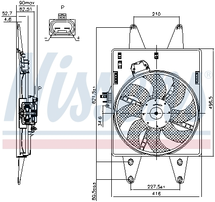 Ventilator radiator (cu carcasa) potrivit FIAT DOBLO/MINIVAN 1.9D 03.01- [3]