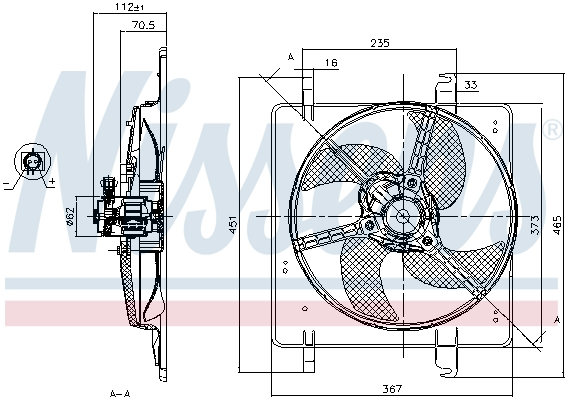Ventilator radiator (cu carcasa) potrivit FORD KA 1.3/1.6 09.96-11.08 [1]