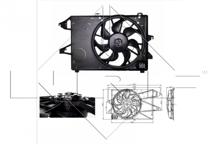 Ventilator radiator (cu carcasa) potrivit FORD MONDEO III 1.8/2.0 10.00-03.07 [3]