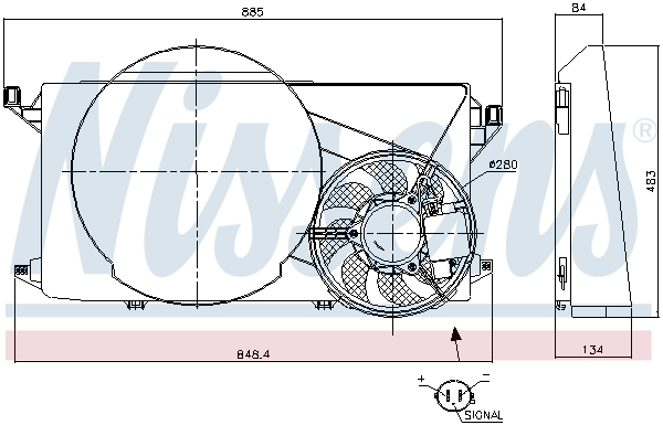 Ventilator radiator (cu carcasa) potrivit FORD TRANSIT 2.2D/2.4D 04.06-12.14 [1]