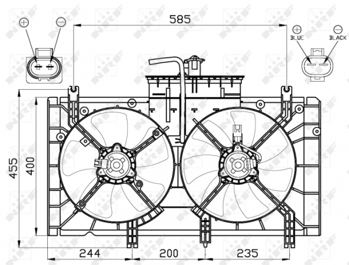 Ventilator radiator (cu carcasa) potrivit MAZDA 6 2.0 06.02-08.07 [5]