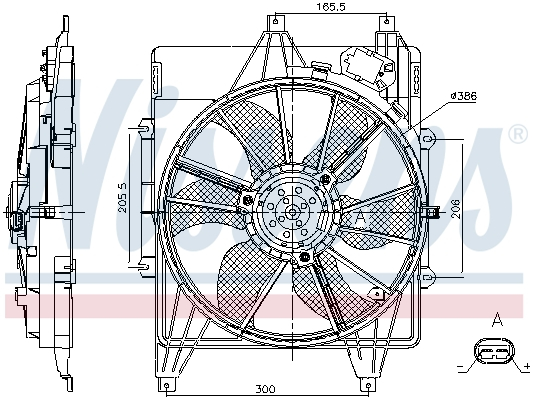 Ventilator radiator (cu carcasa) potrivit NISSAN KUBISTAR; RENAULT CLIO II, KANGOO, KANGOO BE BOP, KANGOO EXPRESS, KANGOO II, MEGANE I, MEGANE I CLASSIC, MEGANE I COACH 1.2-Electric 08.95- [1]