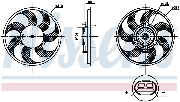 Ventilator radiator potrivit MERCEDES VIANO (W639), VITO / MIXTO (W639), VITO (W639) 2.0D-Electric 09.03- [1]