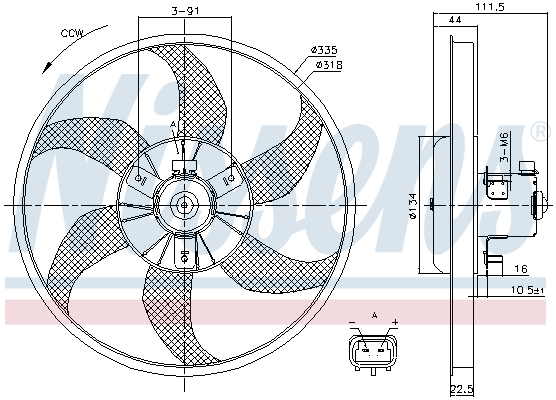 Ventilator radiator potrivit OPEL ADAM, CORSA D, CORSA E 1.0-1.4LPG 07.06- [3]