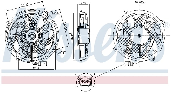 Ventilator radiator potrivit SEAT ALHAMBRA; VW SHARAN 1.8-2.8 09.95-03.10 [1]