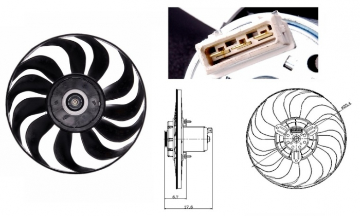 Ventilator radiator potrivit VW GOLF III, GOLF IV, VENTO 1.6-2.9 08.91-06.02 [3]