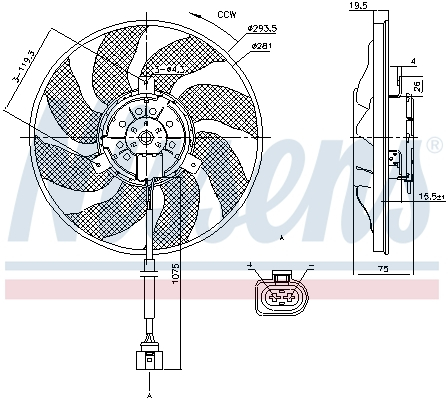 Ventilator radiator potrivit VW MULTIVAN V, TRANSPORTER V 1.9D-3.2 04.03-08.15 [1]