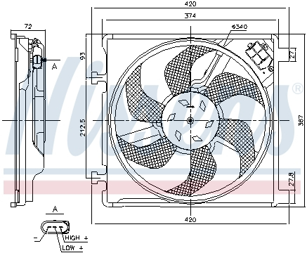 Ventilator radiator SEAT MII; SKODA CITIGO; VW LOAD UP, UP 1.0/1.0CNG/Electric dupa 2011 [1]