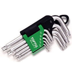 Cheie hexagonala - Set 9 chei in stea torx imbus scurte, Toptul T10-T50