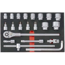Dulap scule - Set 21 piese 3/4'' raft carucior echipat