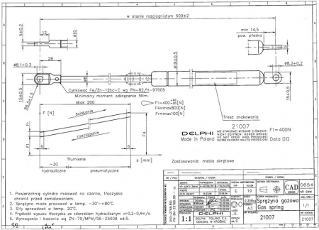 Amortizor portbagaj, haion, spate stanga/dreapta DAEWOO LUBLIN II FURGON dupa 1997 [1]