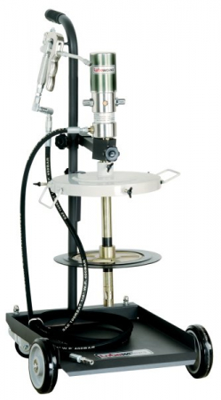Scule pneumatice - Aparat gresare pentru galeti/butoaie de 20-30kg; Pompa pneumatica vaselina, randament 50:1, Pistol de gresat, capac 310mm, presiune 270-300mm, Furtun 4m, pe carucior