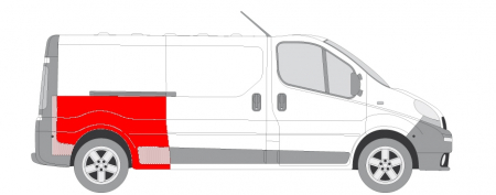 Aripa spate dreapta 1/2 lungime; varianta lunga, lungime 95mm NISSAN PRIMASTAR; OPEL VIVARO A; RENAULT TRAFIC II dupa 2001 [2]
