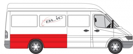 Aripa - Aripa spate Dreapta (1/3 inaltime; model lung) potrivit MERCEDES SPRINTER 2-T (B901, B902), SPRINTER 3-T (B903), SPRINTER 4-T (B904), SPRINTER 5-T (B905); VW LT 28-35 II Autobuz 02.95-05.06