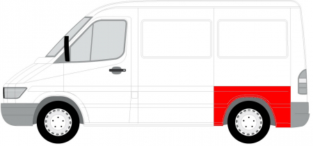 Aripa - Aripa spate stanga model scurt, lungime 80mm MERCEDES SPRINTER; VW LT intre 1995-2006
