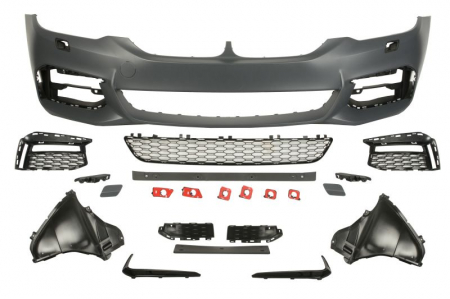 Bara - Bara (Fata, cu indoiala, M PERFORMANCE, cu grilaje, cu gauri pentru lampa de ceata, cu gauri pentru spalator de faruri, pentru vopsire) potrivit BMW 5 (G30, F90), 5 (G31) 02.17-