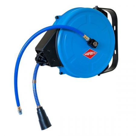 Scule pneumatice - Bobina cu furtun de presiune AIRPRESS, poliuretan, presiune maxima: 15bar, diametru intrare: 8mm, lungime: 8m, cuplare rapida