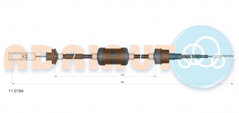 Cablu ambreiaj (940mm/470mm) potrivit FIAT BRAVA, BRAVO I, MAREA 1.2/1.4 10.95-12.02 [2]