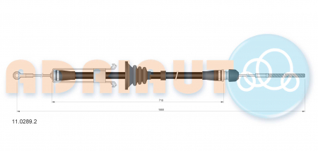 Cablu frana mana Fata (1550mm/710mm) potrivit IVECO DAILY IV, DAILY V 2.3D-Electric 05.06-02.14 [1]