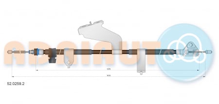 Cablu frana mana Fata/Spate Stanga (1615mm/1370mm) potrivit TOYOTA YARIS 1.0/1.3/1.4D 12.10- [1]