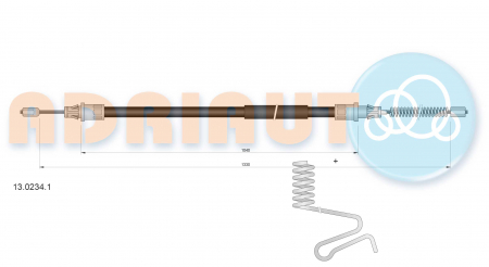 Cablu frana mana Spate Dreapta (1330mm/1040mm) potrivit FORD TRANSIT 2.3/2.4D 01.00-05.06 [1]