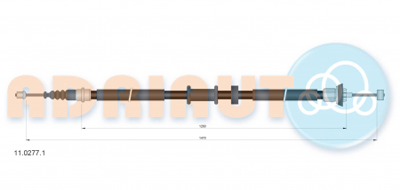 Cablu frana mana Spate Dreapta (1470mm/1260mm) potrivit FIAT PANDA, PANDA/HATCHBACK 1.2/1.3D 09.04- [1]