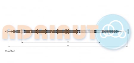 Cablu frana mana Spate Dreapta (2110mm/1805mm) potrivit FIAT MULTIPLA 1.6/1.6CNG/1.9D 04.99-06.10 [1]