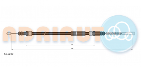 Cablu frana mana Spate Stanga (1040mm/720mm) potrivit VW LT 28-35 I 2.0/2.4D/2.7D 04.75-07.92 [1]