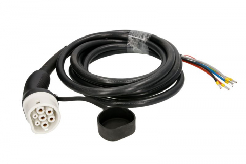 Cabluri - Cablu incarcator drept Jazzy2Go, numar faze: 3, tip priză: 2, 5m, 22kW, 32A, 6mm², negru potrivit DS DS 3 / DS 3, DS 4 II, DS 7, DS 9; IVECO DAILY V, DAILY VI, E-WAY 11117165-ZYA 10.83-