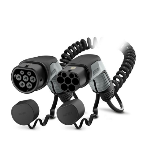 Cabluri - Cablu incarcator spirala CHARX Connect, numar faze: 1, tip priză: 2, 4m, 3,7kW, 20A, 2,5mm², negru/gri potrivit DS DS 3 / DS 3, DS 4 II, DS 7, DS 9; IVECO DAILY V, DAILY VI 11117165-ZYA 10.83-