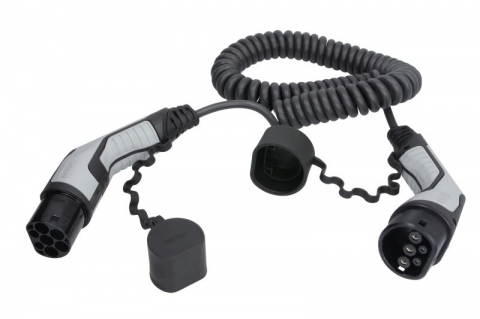 Cablu incarcator spirala CHARX Connect, numar faze: 1, tip priză: 2, 4m, 3,7kW, 20A, 2,5mm², negru/gri potrivit DS DS 3 / DS 3, DS 4 II, DS 7, DS 9; IVECO DAILY V, DAILY VI 11117165-ZYA 10.83- [1]
