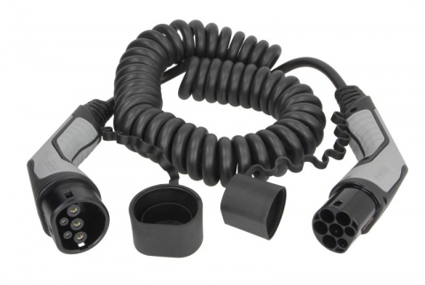 Cablu incarcator spirala CHARX Connect, numar faze: 1, tip priză: 2, 4m, 7,4kW, 32A, 6mm², negru/gri potrivit DS DS 3 / DS 3, DS 4 II, DS 7, DS 9; IVECO DAILY V, DAILY VI 11117165-ZYA 10.83- [1]