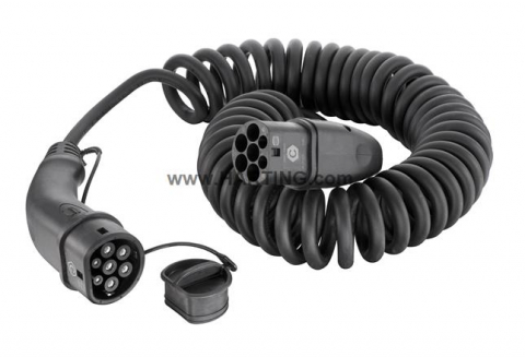 Cabluri - Cablu incarcator spirala Harting, numar faze: 3, tip priză: 2, 5m, 22kW, 32A, 6mm², negru potrivit DS DS 3 / DS 3, DS 4 II, DS 7, DS 9; IVECO DAILY V, DAILY VI, E-WAY; MAN TGE 11117165-ZYA 10.83-