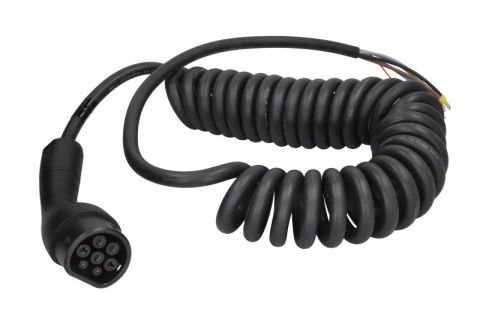 Cabluri - Cablu incarcator spirala, numar faze: 3, tip priză: 2, 5m, 22kW, 32A, 6mm², negru potrivit DS DS 3 / DS 3, DS 4 II, DS 7, DS 9; IVECO DAILY V, DAILY VI, E-WAY; MAN TGE 11117165-ZYA 10.83-