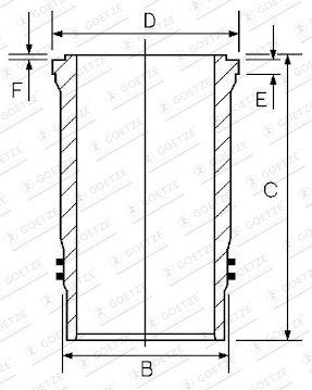 Piese Auto - Camasa cilindru (diametru interior: 128mm, lungime: 266,3mm, diametru flansa: 155,5mm) potrivit MERCEDES AXOR, AXOR 2, CAPACITY, CITARO 2, CITARO (O 530), CONECTO (O 345) OM457.910-OM458.990