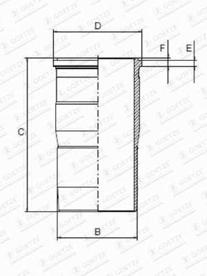 Piese Auto - Camasa cilindru (diametru interior: 131mm, lungime: 261,8mm, diametru flansa: 159,6mm) potrivit RVI KERAX, MAGNUM; VOLVO 9700, 9900, B13, FH, FH II, FH III, FM, FM II, FMX, FMX II D13A360-DXi13 09.05-
