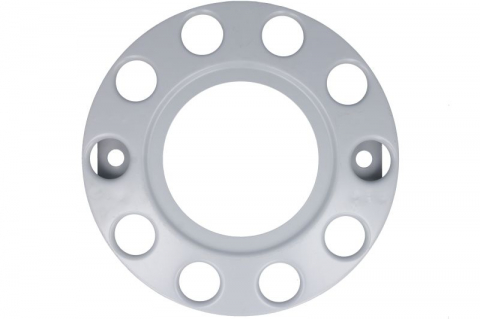 Capace roti - Capac roata fata, material: otel, gri, numar orificii: 10, potrivit MAN E2000; MERCEDES ACTROS, ACTROS MP2 / MP3, ACTROS MP4 / MP5, ANTOS, AROCS, ATEGO, ATEGO 2, AXOR, AXOR 2, ECONIC