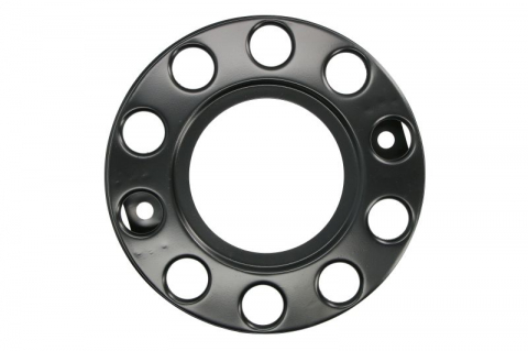 Capace roti - Capac roata fata, material: otel, negru, numar orificii: 10, potrivit MAN E2000; MERCEDES ACTROS, ACTROS MP2 / MP3, ACTROS MP4 / MP5, ANTOS, AROCS, ATEGO, ATEGO 2, AXOR, AXOR 2, ECONIC